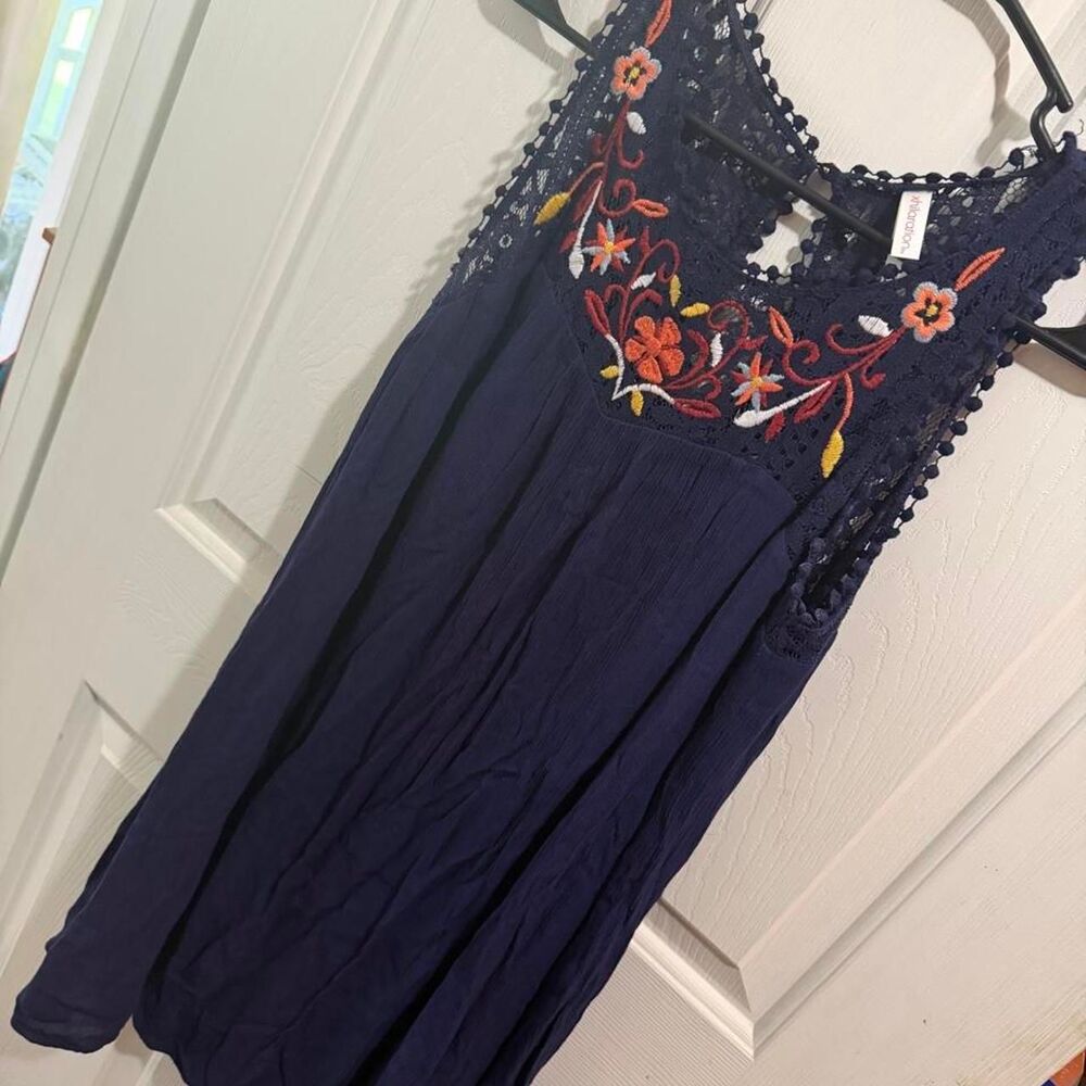 Xhilaration Women's Navy and Blue Dress
